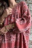 Kasbah Bubble Cotton Bandana Peasant Dress Indian Red